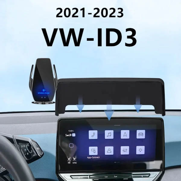 VW ID3 2021-2023 Volkswagen ID 3 Car Screen Phone Holder Wireless Charger