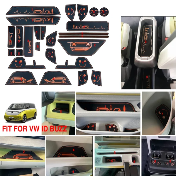 Car Cup Coaster Slot Pad for Volkswagen VW ID. Buzz