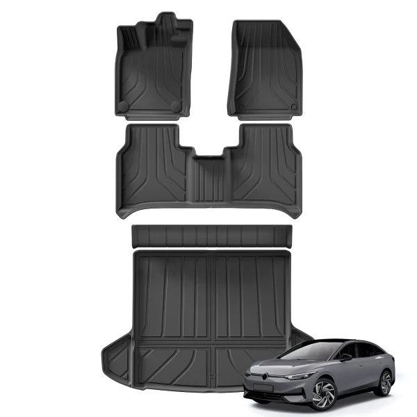VW ID.7 ID7 TPE 3D Car Floor Mats Cargo Liner Trunk/Backrest Pad