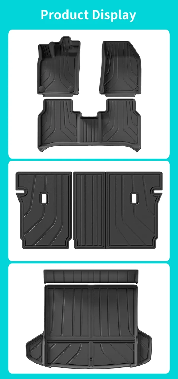 VW ID.7 ID7 TPE 3D Car Floor Mats Cargo Liner Trunk/Backrest Pad