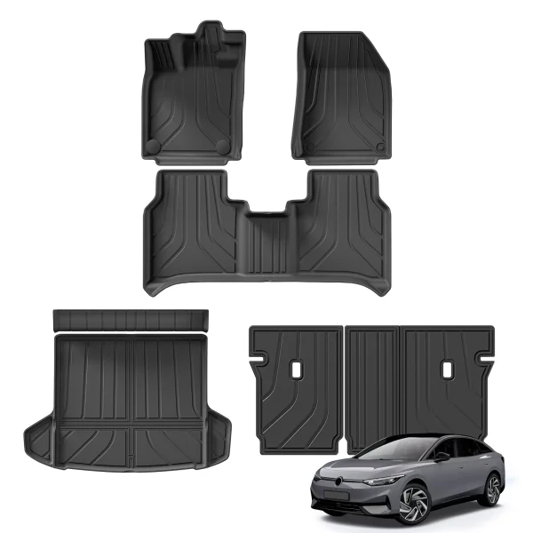 VW ID.7 ID7 TPE 3D Car Floor Mats Cargo Liner Trunk/Backrest Pad