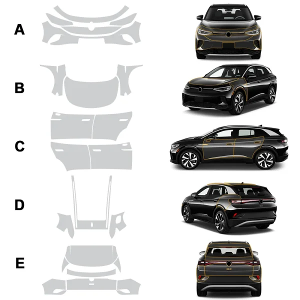 Volkswagen ID.4 VW 2021 2022 2023 2024 Body Clear Bra TPU