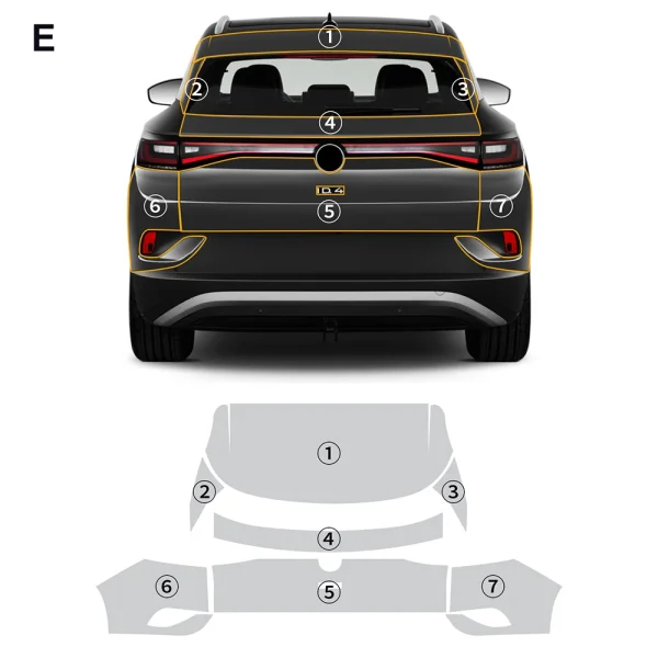 Volkswagen ID.4 VW 2021 2022 2023 2024 Body Clear Bra TPU