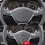 Carbon Fiber Interior Car Steering Wheel Button Decorative